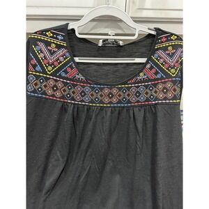 tempted hearts los angeles black blouse with embroidered bell sleeves‎ 3xl